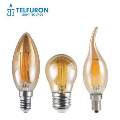 China Factory Price Modern Amber Clear Color Glass Tail Light Decoration 4W 6W 8W LED Filament Bulb for sale