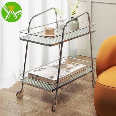 China Kitchen Yuhai Metal Tea Cart Tea Driver Household Beverage Cake Trolley, Dessert Hotel Deliver For Dining Room for sale