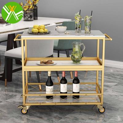 China Kitchen Yuhai Parlor Trolley Metal Dining Car,Tea Driver Household Beverage Cake Trolley,Dessert Hotel Deliver For Dining Room for sale