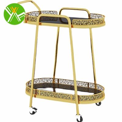 China Kitchen Yuhai iron dining car, tea driver household beverage cake cart, dessert hotel deliver for dining room for sale