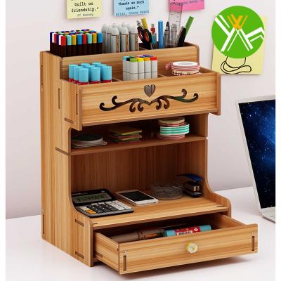 China Minimalist Yuhai Vintage Double Layer Wooden Desk Storage Cabinet for Office for Bedroom for sale