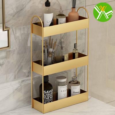 China Yuhai Modern Wholesale Iron Cosmetic Shelf for Dress 3 Layers New Design Wall Iron Storage Rack Metal Storage Rack for Bathroom for sale