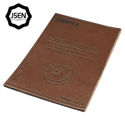 China Handmade high quality custom logo label genuine leather patch for jeans bags clothing for sale