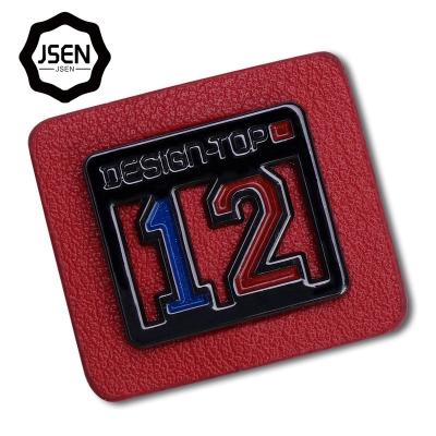 China Durable Jeans Custom Fake /PU Embossed Logo Leather Label Patch for sale