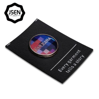 China Viable Customized Leather Patch And Brand Metal Logo PU Labels For Denim for sale