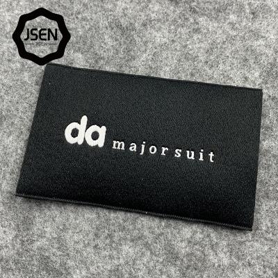 China Viable unique modern clothing woven label new custom factory china direct sale most fashionable fabric logo clothing woven labels for sale