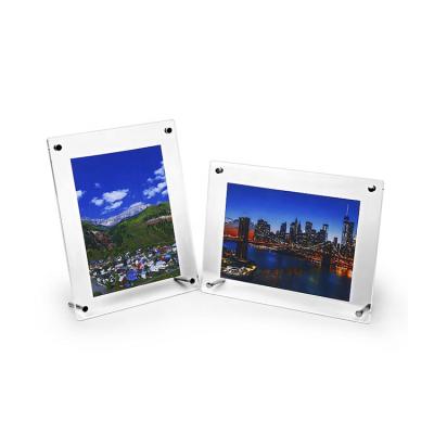 China A3 A4 A5 A6 Home Clear Acrylic Picture Frames Custom Tabletop Photo Frame With Magnets for sale