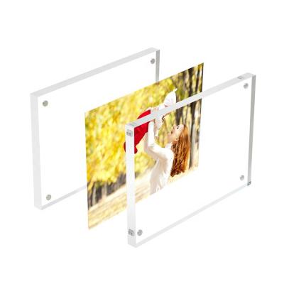 China office & Best Quality Home Decoration Double Sided Crystal Clear Acrylic Magnetic Photo Frame For Display for sale