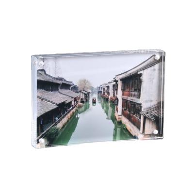 China office & Wholesale Home Decoration 254*203MM Magnetic Block Picture Frame Clear Acrylic Photo Frame Standing for sale