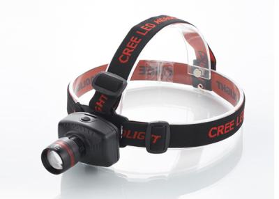 China Zoom LED Head Torch 180LM with red ring , rechargeable headlamp for running for sale