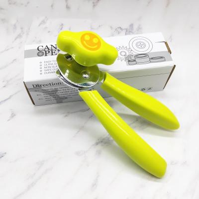 China Hot Selling Amazon Viable Smile Safety Plastic Multifunctional Manual Viable Instruments Kitchen Funny Can Opener for sale