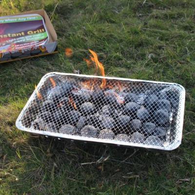 China Easily Assembled Easily Assembled Disposable Instant BBQ Charcoal BBQ Grills Picnic Camping BBQ Grills Mini Aluminum Foil Pan Outdoor Single Person Grills for sale