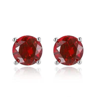 China FASHIONABLE Sterling Silver Genuine from Amazon bases or round cut earrings created from birthstone stud for sale