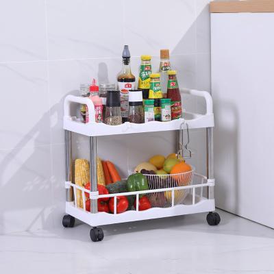 China Multi-Function Kitchen Storage Cart Multi-Functional Metal Color Rolling Mess Matching Trolley Food Storage Cart for sale