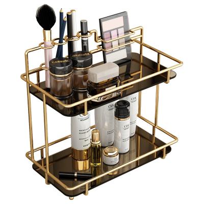 China Sustainable Bathroom Modern Fashion Luxury Multifunction Cosmetics Storage Rack for sale