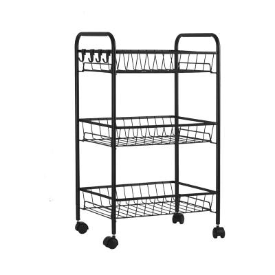 China Kitchen shelf stocked shelf in toilet multi-layer mobile landing living room cart rotating shelf for sale