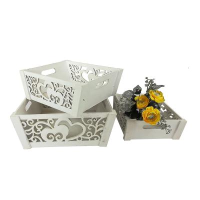 China Art Square Flower Pot Succulent Plants Wooden Decorative Flower Plant Pot for sale