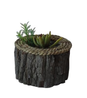 China Europe Plant Pot Cheap Decorative Wooden Planter Round Shape Indoor Flower Pot for sale