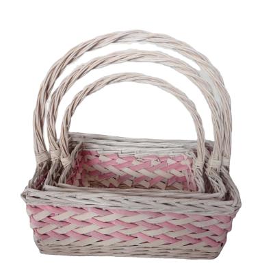 China Willow Basket Gift Viable Handmade Woven Basket with Handle for sale