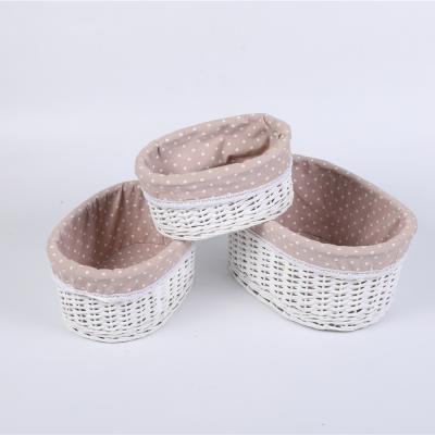 China China Wholesale Fashion Customized Storage Basket Willow Wicker Basket With Fabric Lining for sale