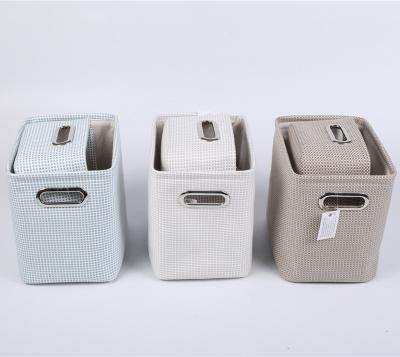 China Factory Price Sustainable Foldable Fabric Storage Basket For Home Storage Organizing for sale