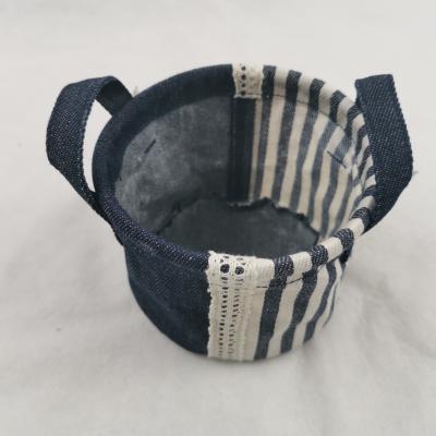 China Small Eco - Friendly Decorative Cotton Fabric Basket Sustainable for sale