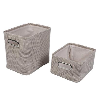 China Home Viable High Quality Collapsible Canvas Fabric Foldable Clothes Storage Basket for sale