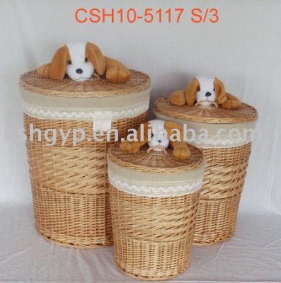 China Willow laundry basket handmade new style with toy for sale