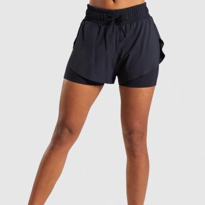 China Wholesale Breathable Two Layers Shorts Short Pants Gym Breathable Quick Drying Sports For Women for sale