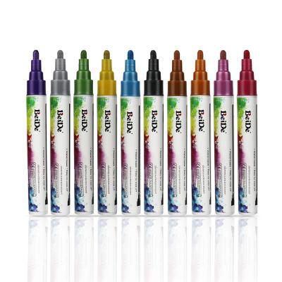 China Gift/DIY/Art Marker Hot Selling 10 Pack 6mm Chalk Glass Wine Metallic Wet Erased Reversible Marker Pens for sale