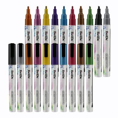 China Gift/DIY/Art Marker Metallic 10Colors 3mm Reversible Tip Chalk Markers for Boards, Signs, Windows, Blackboard, Glass for sale