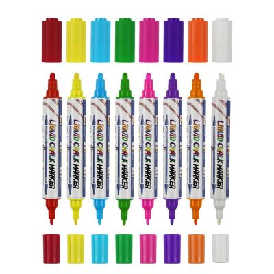 China New Product Use Double Tip Twin Tip 58colors Twin Tip Marker Custom Erasable Liquid Chalk Marker For Window for sale