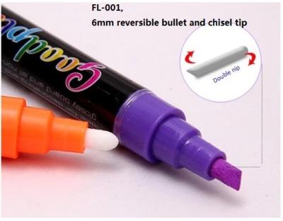 China yellow,red,blue,green,orange,black,purple.,color white dustless elephant chalk fluorescent liquid marker pen L124*D18MM for sale