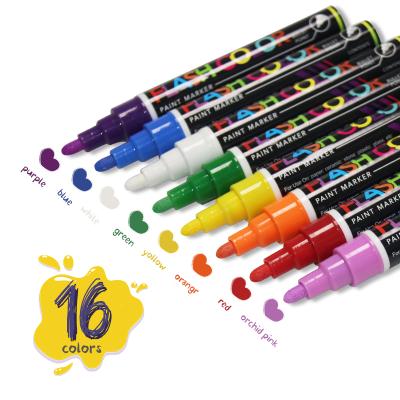 China High Quality Non-Toxic Water Based 6mm Paint Marker Pens Acrylic Ink DIY Paint Marker Pens for sale