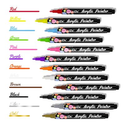 China Permanent Water Based Markers Pen For Wood, Metal, Board, Marker 1mm Acrylic Paint Stones for sale