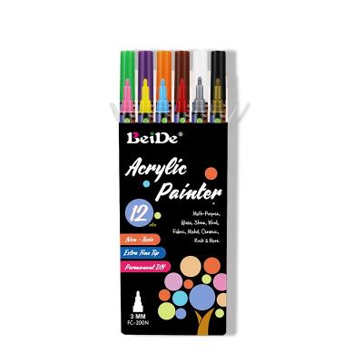 China Extra-Fine Water Based Permanent Marker Acrylic Paint Pen for Painting Rock,Stone,Ceramic,Glass,Wood,Canvas for sale