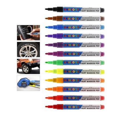 China Custom Non-Removable Permanent Waterproof Permanent Marker 2-3mm Head Private Label Paint Bullet Reversible & chisel for sale