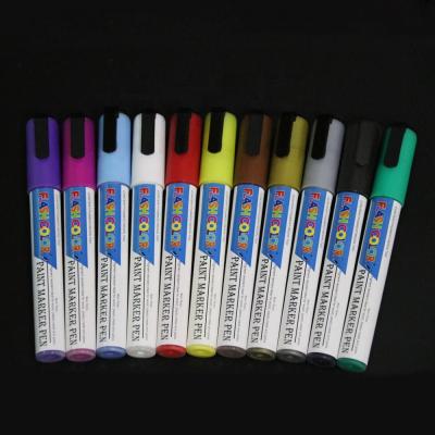 China Amazon cheap fine color hot sale metallic oil based paint permanent marker for wood/stone 6mm for sale