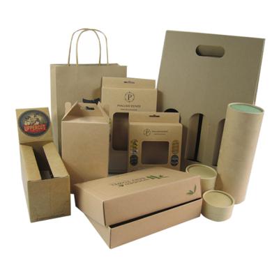 China Recycled Materials Natural Brown Recycled Kraft Cardboard Tube Food Grade Hot Folding Paper Boxes For Fast Food for sale