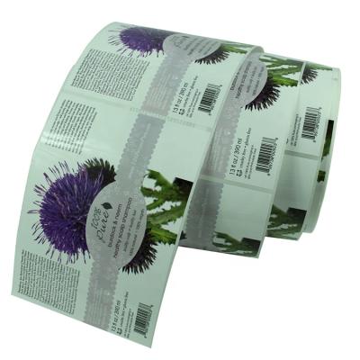 China Waterproof Brand Printed Hot Stamping Roll Papered Waterproof Product Label Sticker Self Adhesive for sale