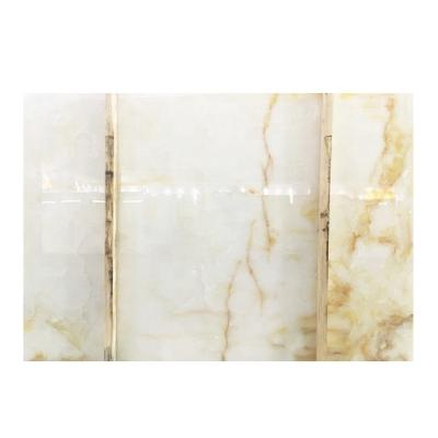 China Modern Backlit White Onyx Marble Slab With Gold Veins for sale