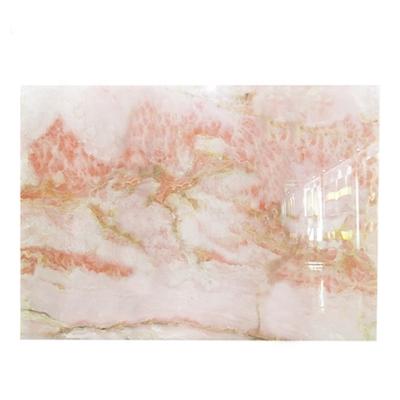 China Customized Size Modern Translucent Pink Onyx Marble Slab for sale