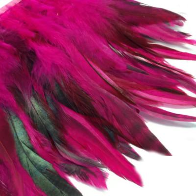 China Dress decroation fuchsia stripped chinchilla feather trim for sale