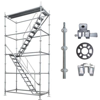 China Portable Scaffolding Hot Dipped Galvanized Full Metal Ring Lock Scaffold Durable All Round RingLock Ladders Scaffolding For Sale for sale