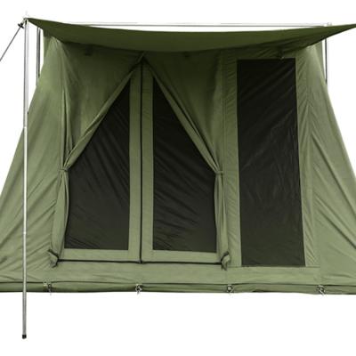 China Heavy Duty Outdoor Waterproof Canvas Family Camping Tent Glamping Tent for Four Seasons for sale