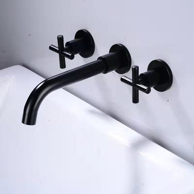 China Modern Metered Taps Basin Brushed Nickel Faucet Wall Mounted for sale