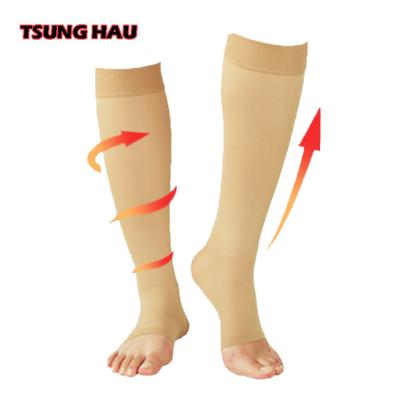 China Antibacterial Open Toe Knee High Compression Socks for sale