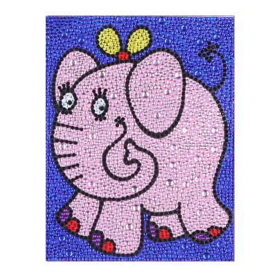 China Traditional DIY Kids Rhinestone Cartoon Elephant Crystal Diamond Painting For Kids Round Full Drill Diamond Painting Toy Frameless for sale