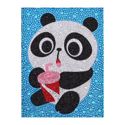 China Traditional diy kids rhinestone cartoon panda crystal diamond painting for kids round full drill diamond painting toy frameless for sale