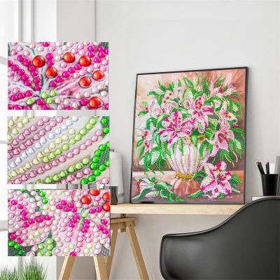 China Hot Selling Popular Abstract Amazon Shape Special Crystal Drill Individuality Flowers Diamond Paintings For Home Decoration for sale